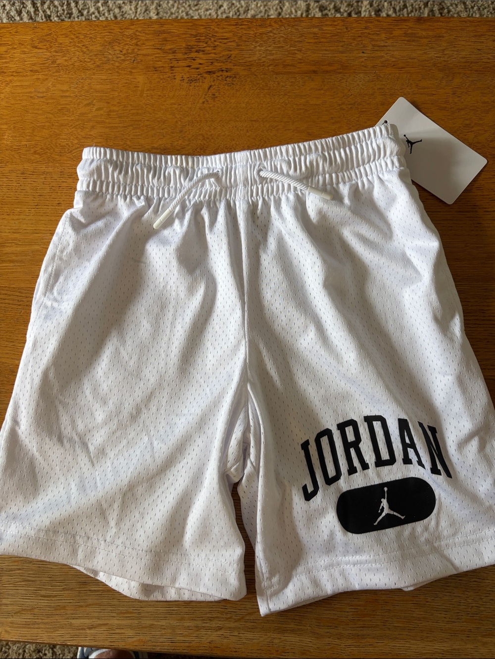 Jordan White and Black Mesh Basketball Shorts
